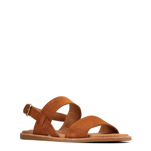 Karsea Strap Leather Sandals in Brown | Hannahs