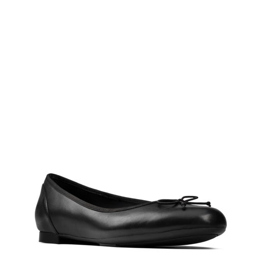 Patale Pump Leather Ballet Flats in Black | Hannahs