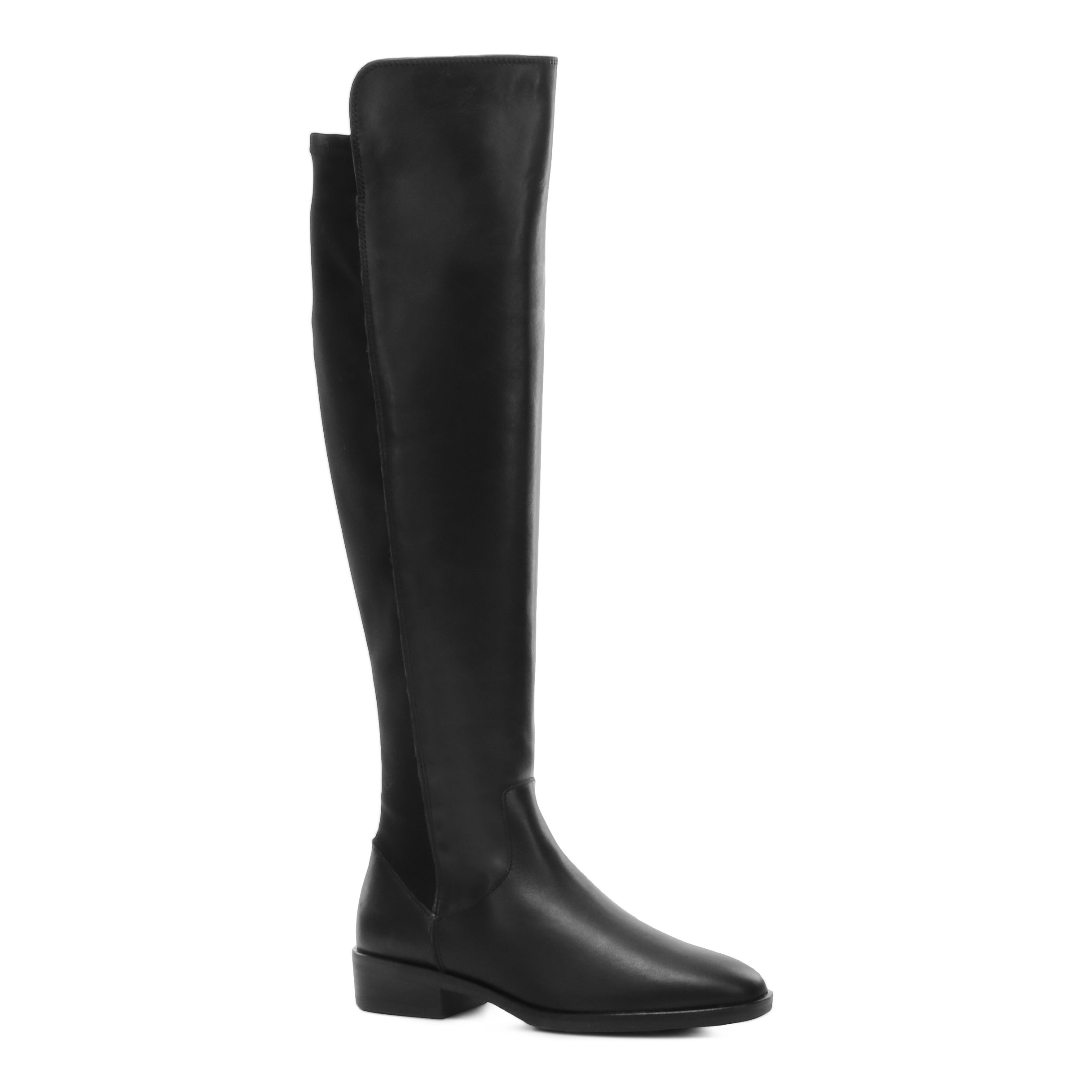 Pure Caddy Leather Knee High Boots In Black | Hannahs