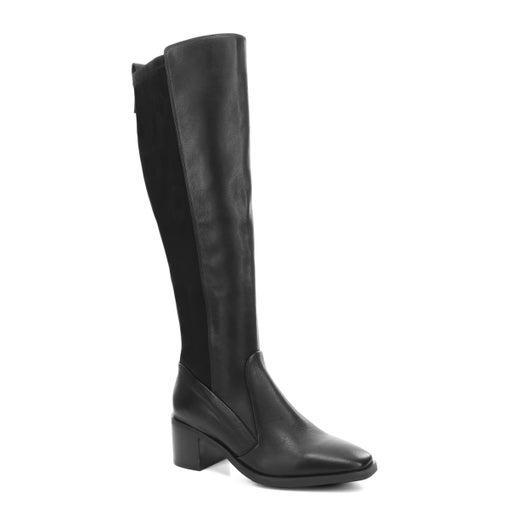 Seduce Leather Knee High Boots in Black | Hannahs