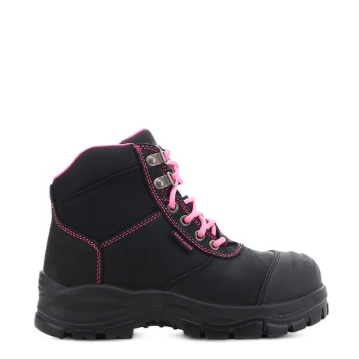 Work Toe Composite Women's Safety Boots in Black Pink | Hannahs